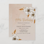 Invitation Élégante Automne Boho Chic Floral 99e fête d'anniv (Devant / Derrière)