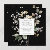 Invitation Élégante automne floral sur le Mariage chrétien no (Devant / Derrière)