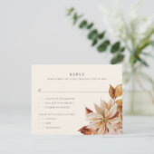 Invitation Elégante Automne Floral Wedding RSVP Reply Card (Debout devant)