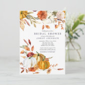 Invitation Elégante automne florale Fête des mariées d'automn (Debout devant)