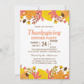 Invitation Élégante Automne part Thanksgiving Dîner fêté (Devant)