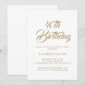 Invitation élégante avec calligraphie dorée pour 4 (Devant / Derrière)