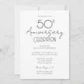 Invitation élégante avec écriture pour les 50 ans  (Devant)
