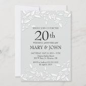 Invitation élégante avec fleurs blanches pour le 2 (Devant)