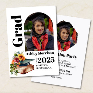 Invitation élégante avec fleurs pour une fête de r