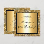 Invitation élégante avec look feuille d'or pour to (Devant / Derrière)