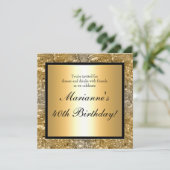 Invitation élégante avec look feuille d'or pour to (Debout devant)