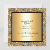 Invitation élégante avec look feuille d'or pour to (Dos)