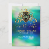Invitation élégante avec monogramme doré (Dos)