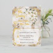 Invitation élégante avec motif floral et feuille m (Debout devant)