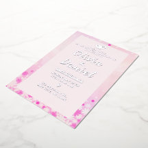 Invitation élégante avec motif floral rose et feui