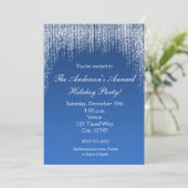 Invitation élégante avec paillettes bleues pour le (Debout devant)