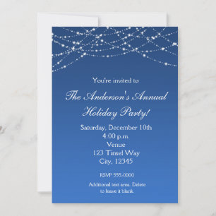 Invitation élégante avec paillettes bleues pour le