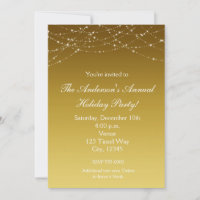 Invitation élégante avec paillettes dorées pour le