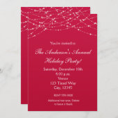 Invitation élégante avec paillettes rouges pour le (Devant / Derrière)