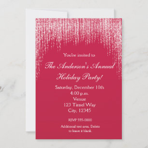 Invitation élégante avec paillettes rouges pour le