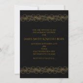 Invitation élégante avec tourbillon moderne noir e (Devant)