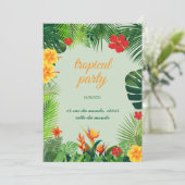 Invitation élégante avec un thème tropical en coul (Debout devant)