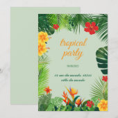 Invitation élégante avec un thème tropical en coul (Devant / Derrière)