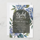 Invitation Élégante Baby Shower Bleu Hydrangea (Devant)