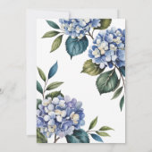 Invitation Élégante Baby Shower Bleu Hydrangea (Dos)