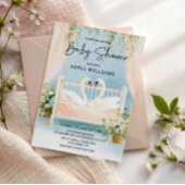 Invitation Élégante Baby shower de cygne