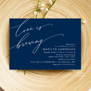 Invitation Élégante Baby Shower de Mariage Bleu Nuit Brasseri