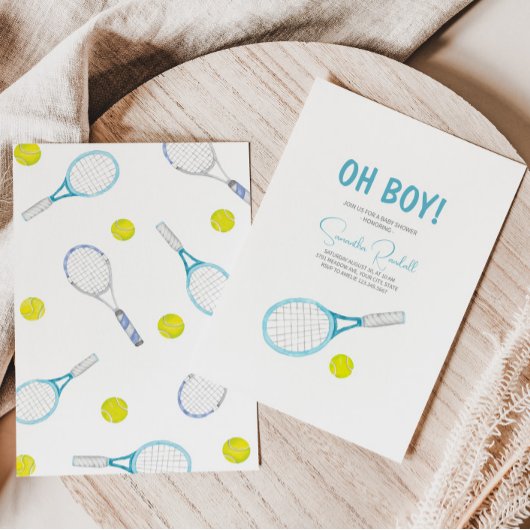 Invitation Élégante Baby shower De Tennis