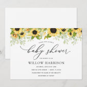 Invitation élégante Baby shower de tournesol (Devant / Derrière)
