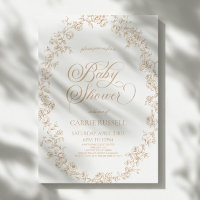 Élégante Baby Shower Fleurs de Rosier Art en Ligne