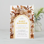 Invitation élégante Baby shower Foil (Debout devant)