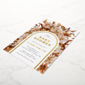 Invitation élégante Baby shower Foil (Rotation)