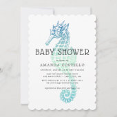Invitation Élégante Baby shower Seahorse (Devant)