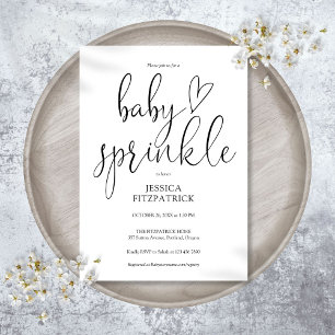 Invitation Élégante Baby Sprinkle Shower Noir Et Blanc