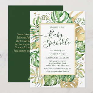 Invitation Élégante Baby Sprinkle Tropicale et Mixte