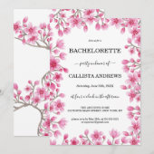 Invitation Élégante Bachelorette à la frontière florale en fl (Devant / Derrière)