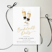 Invitation Élégante Bachelorette Champagne Or