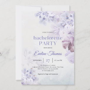 Invitation Élégante bachelorette de fleurs de printemps viole