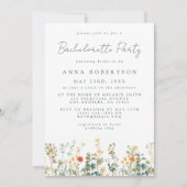 Invitation Élégante Bachelorette Fleur sauvage (Devant)