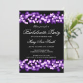 Invitation Élégante Bachelorette Party Hollywood Glam violet (Debout devant)