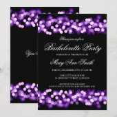 Invitation Élégante Bachelorette Party Hollywood Glam violet (Devant / Derrière)