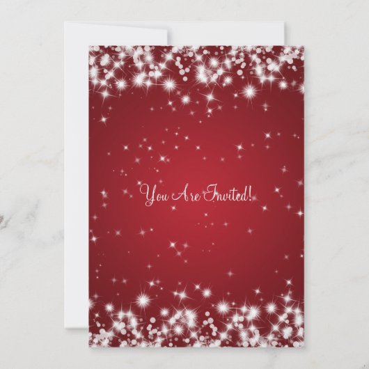 Invitation Élégante Bachelorette Party Winter Sparkle Red (Dos)