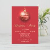 Invitation Élégante balle de Noël Rouge Noël Compagnie Party (Debout devant)