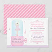 Invitation Elégante Ballerina Music Box Fille fête d'annivers (Devant / Derrière)