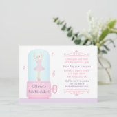 Invitation Elégante Ballerina Music Box Fille fête d'annivers (Debout devant)