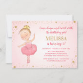 Invitation Elégante Ballerina Rose Gold Parties scintillant f (Devant)