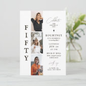 Invitation Élégante bande photo CINQUANTE 50e anniversaire (Debout devant)