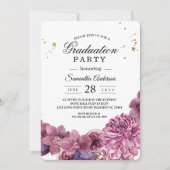 Invitation Elégante Beauté Aquarelle rose & pourpre Orchidées (Devant)