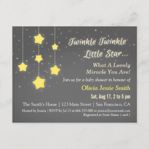 Invitation Élégante Berceuse pour Bébé "Twinkle Twinkle Littl