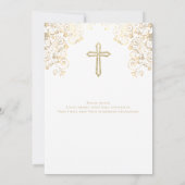 Invitation Élégante Bible Or Blanc Verse Confirmation (Dos)